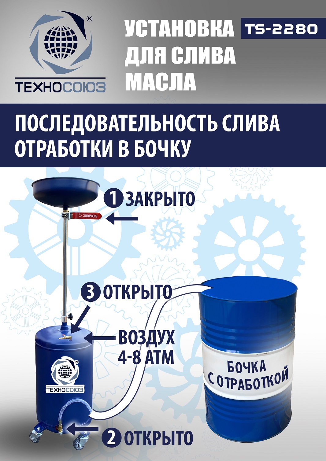 TS-2280 Установка для слива отработанного масла 